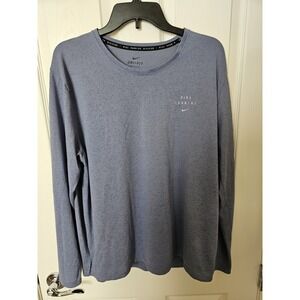 Nike Running Women's Blue Dri-Fit Long Sleeve  Pullover Top Shirt Size XL